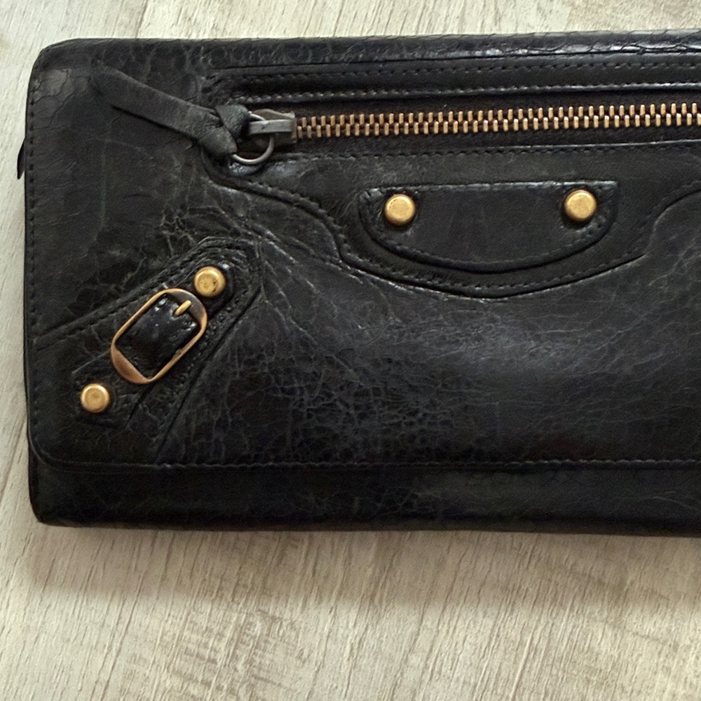 Balenciaga Black Lambskin Leather Classic Wallet - Picture 7 of 10